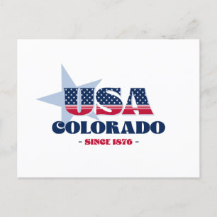 Colorado in Red, White, and Blue Postcard