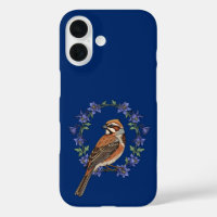 Colorado Lark Bunting Bird Surrounded By Columbine