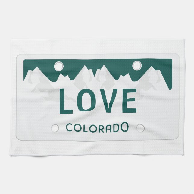 Colorado License Plate Tea Towel (Horizontal)