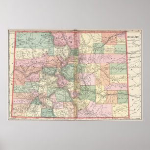 Colorado Map of Cities (1901) Poster