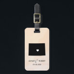Colorado Map Wedding Luggage Tag, Couple's Name Luggage Tag<br><div class="desc">These state luggage tags make the perfect wedding gift tags or welcome bag tags. Tie it to your gift instead of a typical paper gift tag, and they can use it for months and years to come. Tags have a peach apricot watercolor background. To place the heart at the wedding...</div>