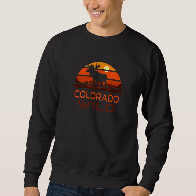 Colorado Moose Maroon Bells Sunset Wilderness Sweatshirt (Front)