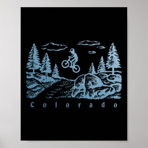 Colorado Mountain Biking Vintage Mtb Souvenir Art Poster