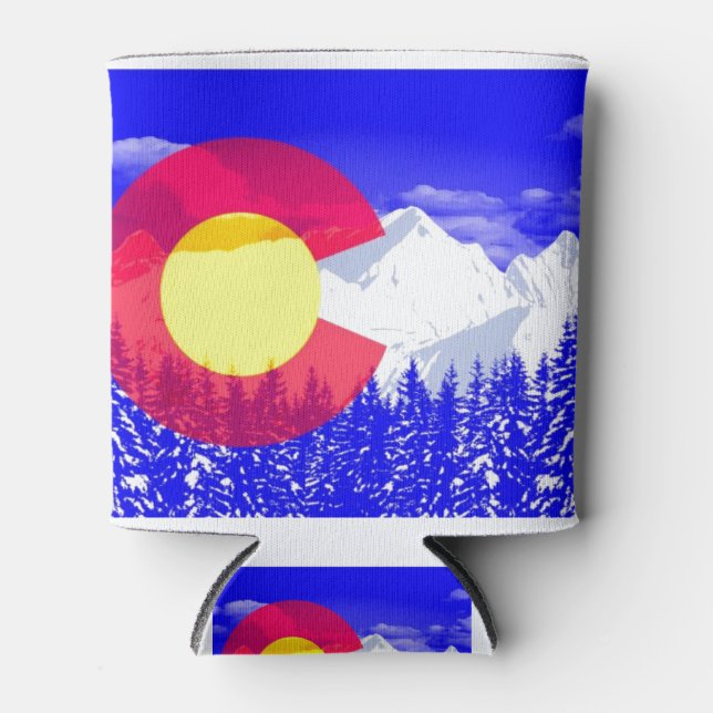Colorado Mountain Flag Can Cooler (Front)