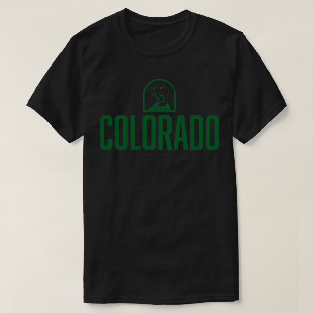 Colorado Mountain Goat Green T-Shirt (Design Front)