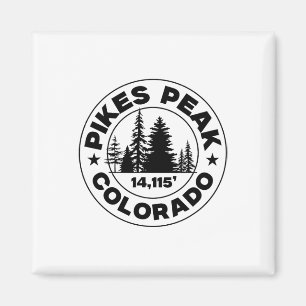Colorado Mountain Hiking Vintage Pikes Peak Magnet