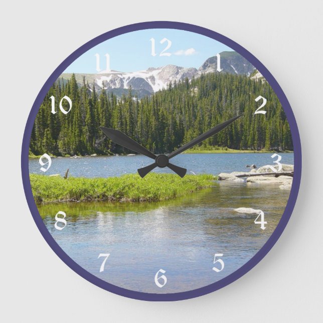 Colorado Mountain Lake Large Clock (Front)