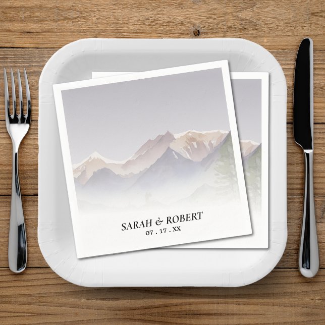 Colorado Mountain Range Wedding Napkin (Colorado Mountain Range Wedding Napkins)