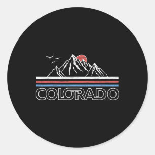 Colorado Mountain State Flag Tee Rocky Mountains S Classic Round Sticker
