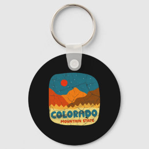 Colorado Mountain State Rocky Mountains Retro Tee Key Ring