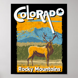 Colorado Mountain State Rocky Mountains Tee Skiing Poster