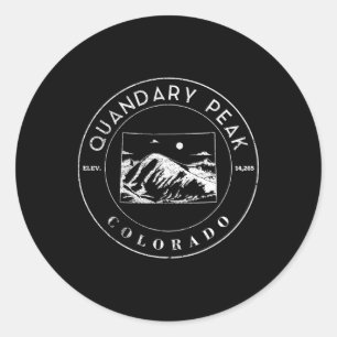 Colorado Mountain State Shape Hiking Quandary Peak Classic Round Sticker