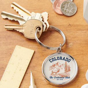Colorado Mountain The Centennial State Souvenir Key Ring