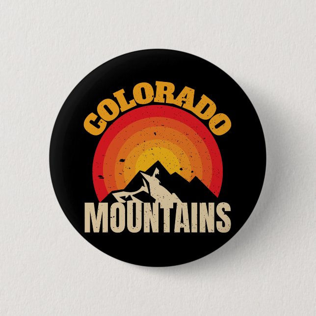 Colorado Mountains 6 Cm Round Badge (Front)