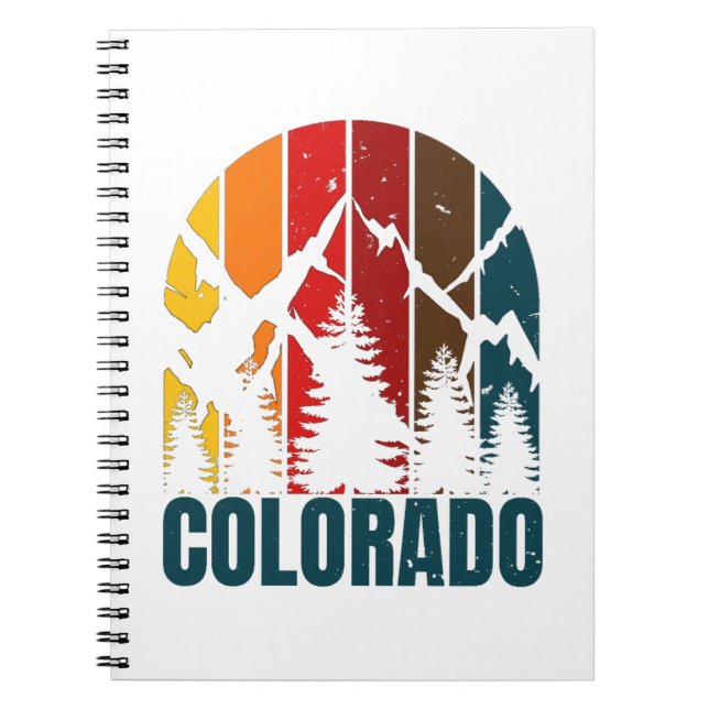 Colorado Mountains Retro Notebook (Front)