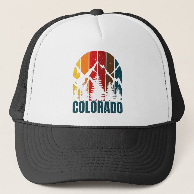 Colorado Mountains Retro Trucker Hat (Front)