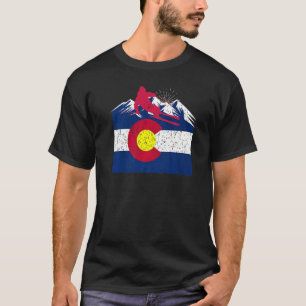 Colorado Mountains Skiing Cool Winter Sport T-Shirt
