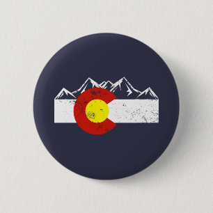 Colorado Mountains Vintage 6 Cm Round Badge