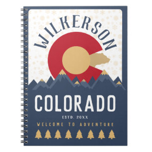 Colorado Mountains Vintage Co Flag Souvenirs Notebook