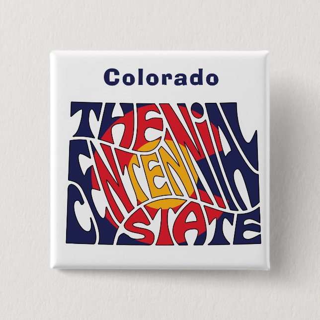 Colorado Nickname Word Art 15 Cm Square Badge (Front)