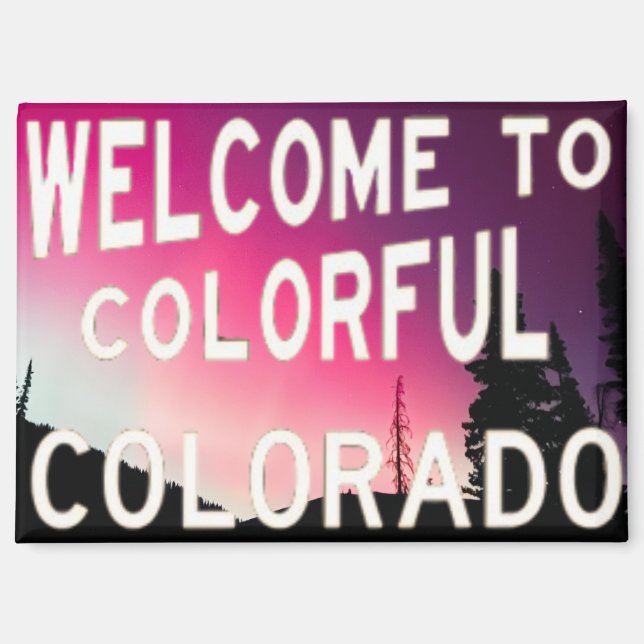 Colorado Northern Lights Bells Magnet (Front)