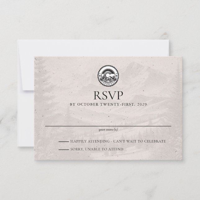 Colorado Passport Wedding RSVP Card (Front)