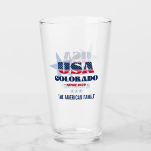 Colorado Patriotic Pride Personalised Glass
