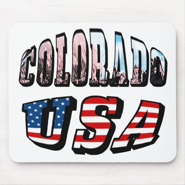 Colorado Picture and USA Text Mouse Pad (Front)