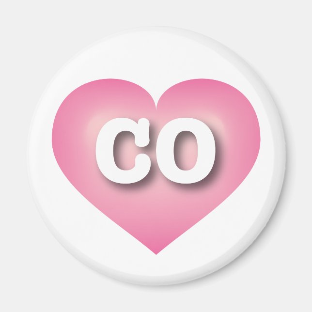 Colorado Pink Fade Heart - I love CO Magnet (Front)