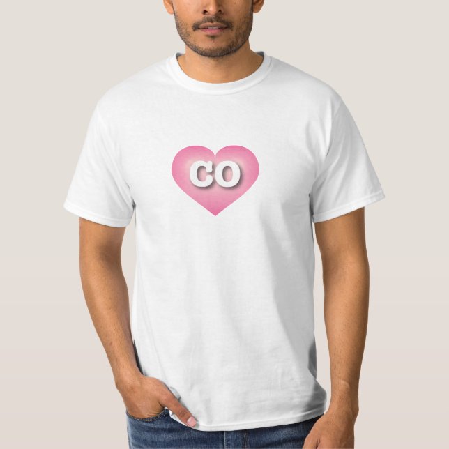 Colorado Pink Fade Heart - I love CO T-Shirt (Front)