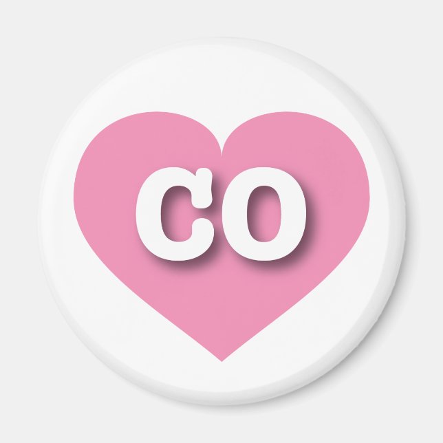 Colorado Pink Heart - I love CO Magnet (Front)
