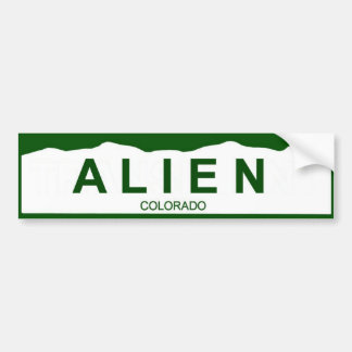 colorado plate new - ALIEN Bumper Sticker