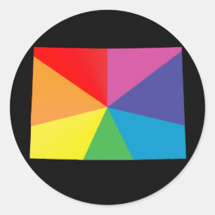 colorado pride. angled. classic round sticker