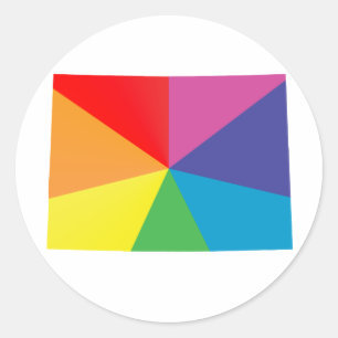 colorado pride. angled. classic round sticker