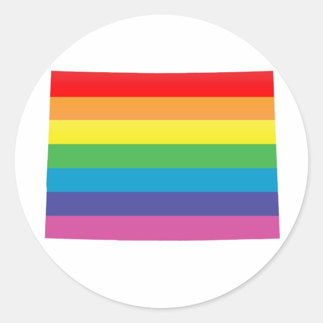 colorado pride. striped. classic round sticker (Front)