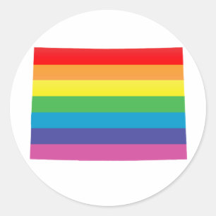 colorado pride. striped. classic round sticker