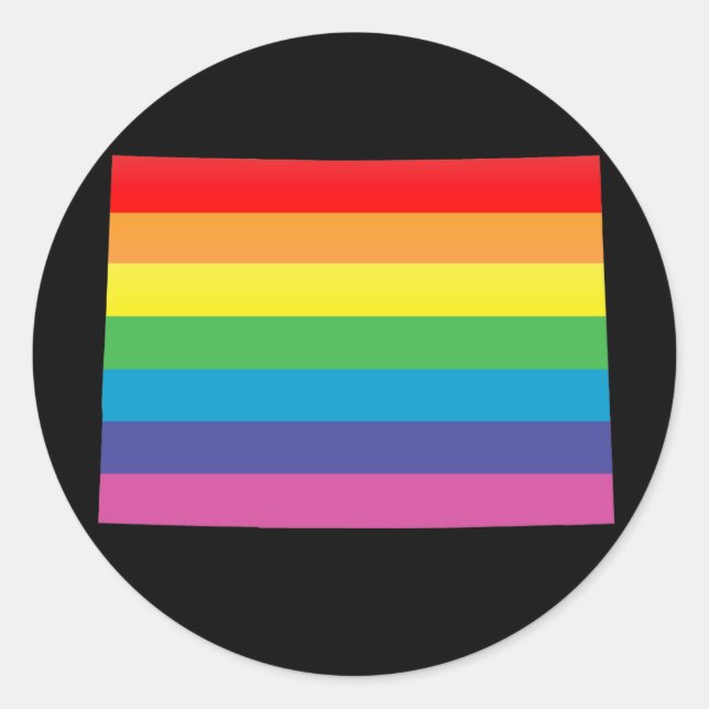 colorado pride. striped. classic round sticker (Front)