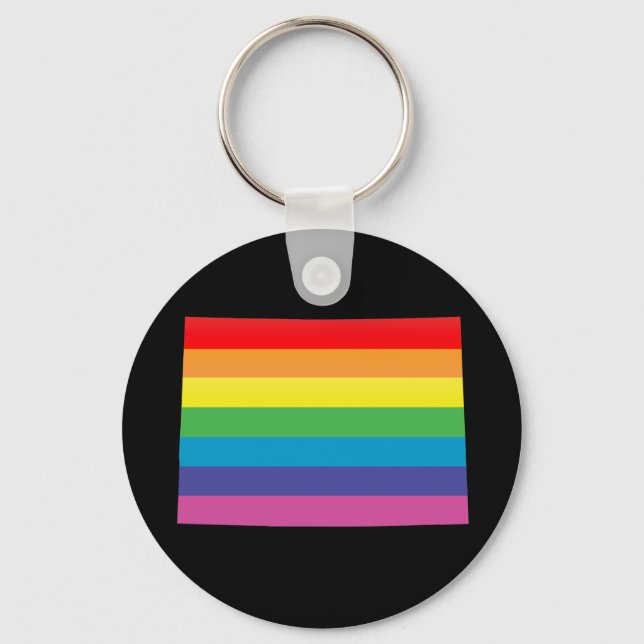 colorado pride. striped. key ring (Front)