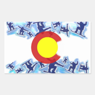 Colorado proud snowboarder flag stickers