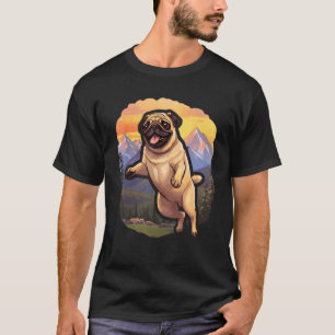 Colorado Pug Cute Cartoon Pug Dog in the Mountains T-Shirt