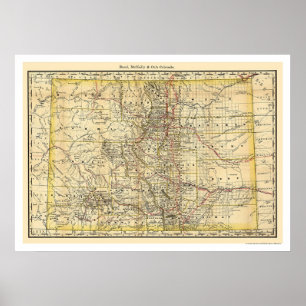 Colorado Railroad Map 1879 Poster