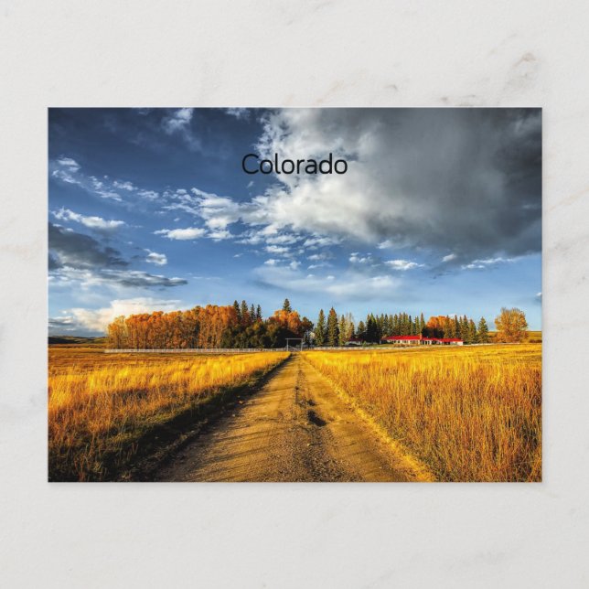 Colorado ranch in autumn postcard (Front)