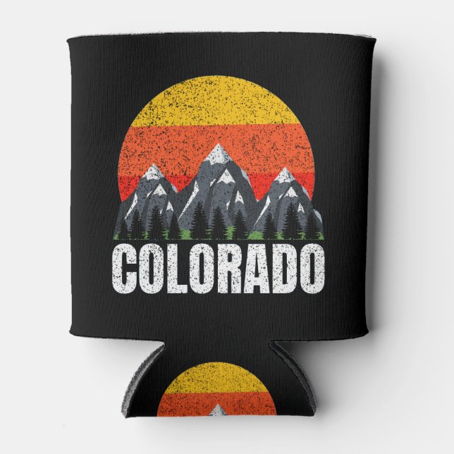 Colorado Retro Sunset Can Cooler (Front)
