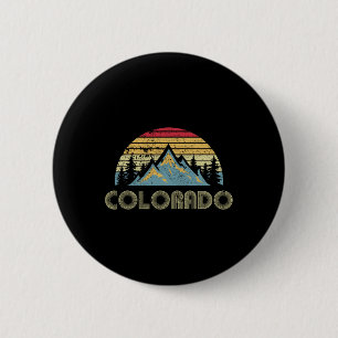Colorado - Retro Vintage Mountains Nature Hiking 6 Cm Round Badge