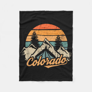 Colorado - Retro Vintage Mountains Nature Hiking C Fleece Blanket
