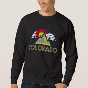 Colorado Retro Vintage Mountains Nature Hiking Sweatshirt