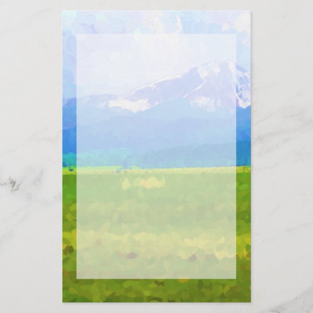 Colorado Rockies Impressionist Stationary Stationery (Front)