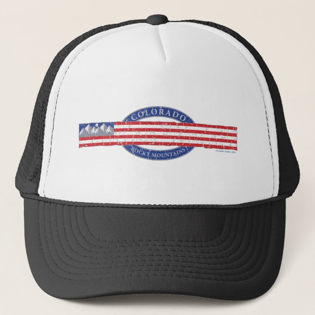 Colorado Rocky Mountain Flag Trucker Hat (Front)