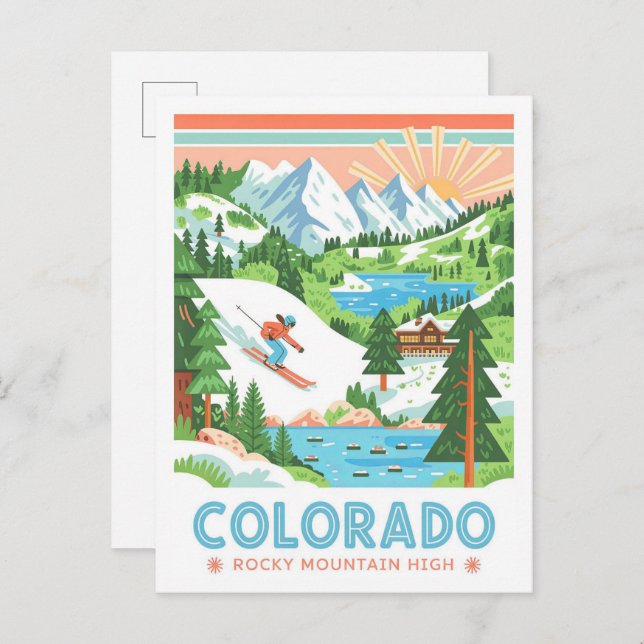 Colorado Rocky Mountain High Summer Travel Postcard (Front/Back)