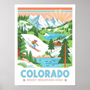 Colorado Rocky Mountain High Summer Travel Poster